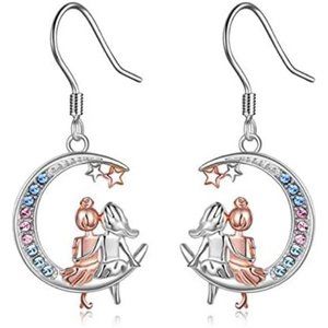 Sisters Sterling Silver Dangle Earrings Birthday Jewelry Gifts for Her